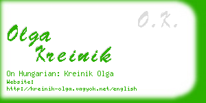 olga kreinik business card